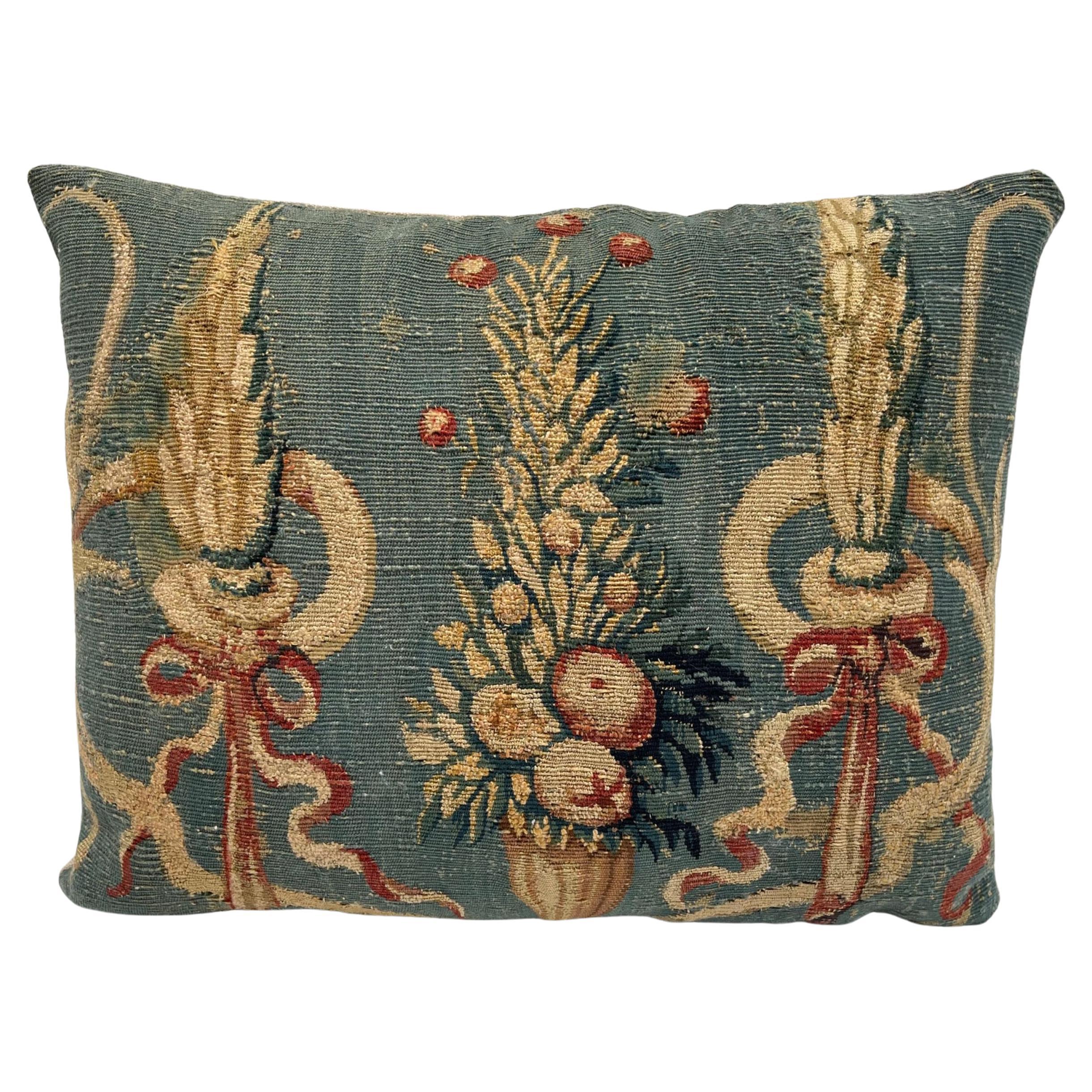 18th Century French Tapestry Pillow For Sale