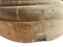 19th Century French Terracotta Garden Columns by Louis Gossin, Paris