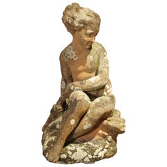 18th Century French Terra Cotta Statue of a Girl