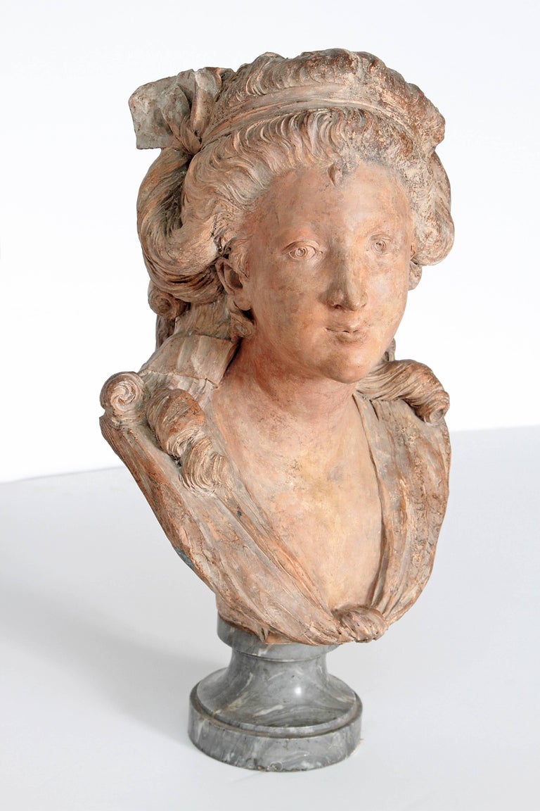18th Century French Terracotta Bust From The Studio Of Lemoyne At 1stDibs