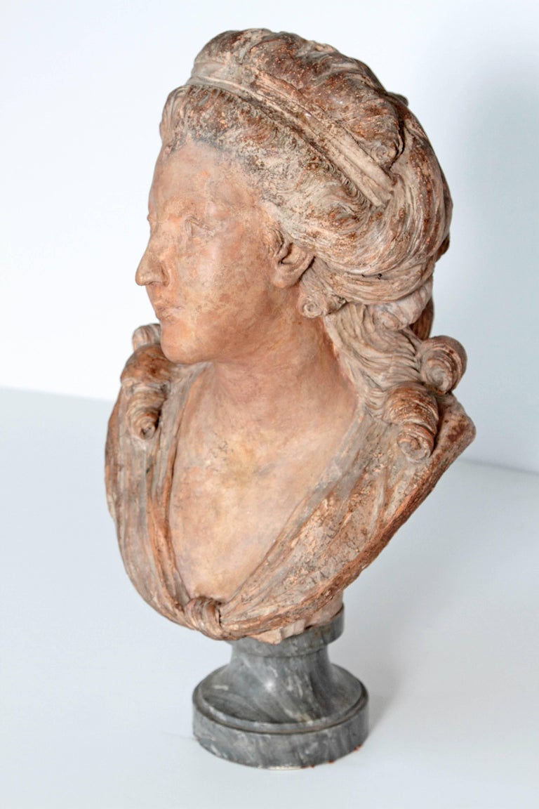 18th Century French Terracotta Bust From The Studio Of Lemoyne At 1stDibs