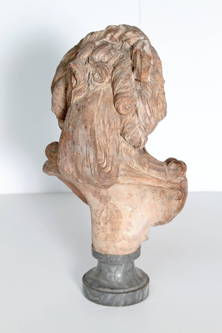 18th Century French Terracotta Bust From The Studio Of Lemoyne At 1stDibs