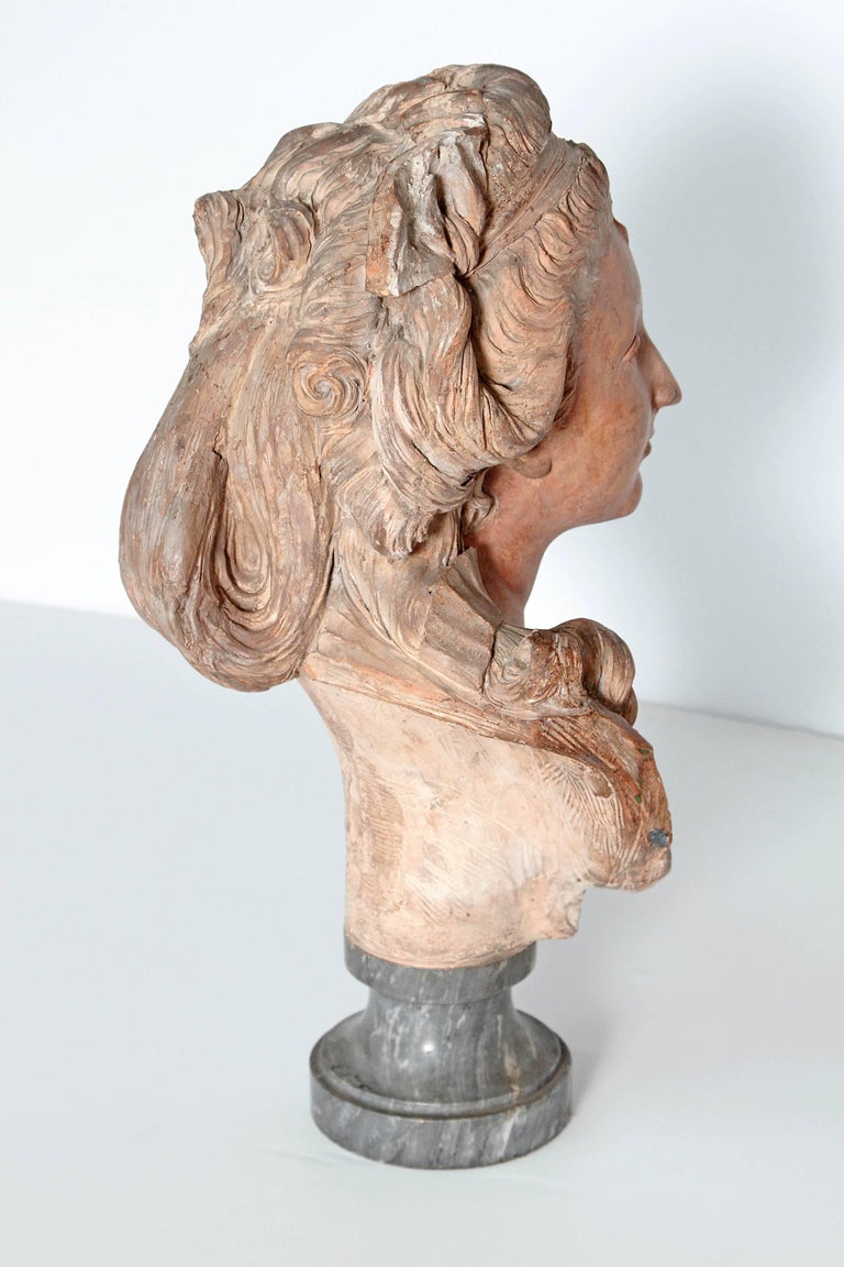 18th Century French Terracotta Bust From The Studio Of Lemoyne At 1stDibs