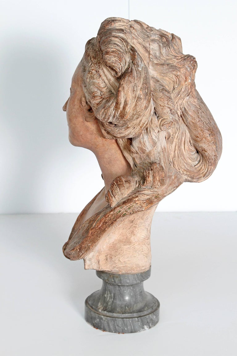 18th Century French Terracotta Bust From The Studio Of Lemoyne At 1stDibs