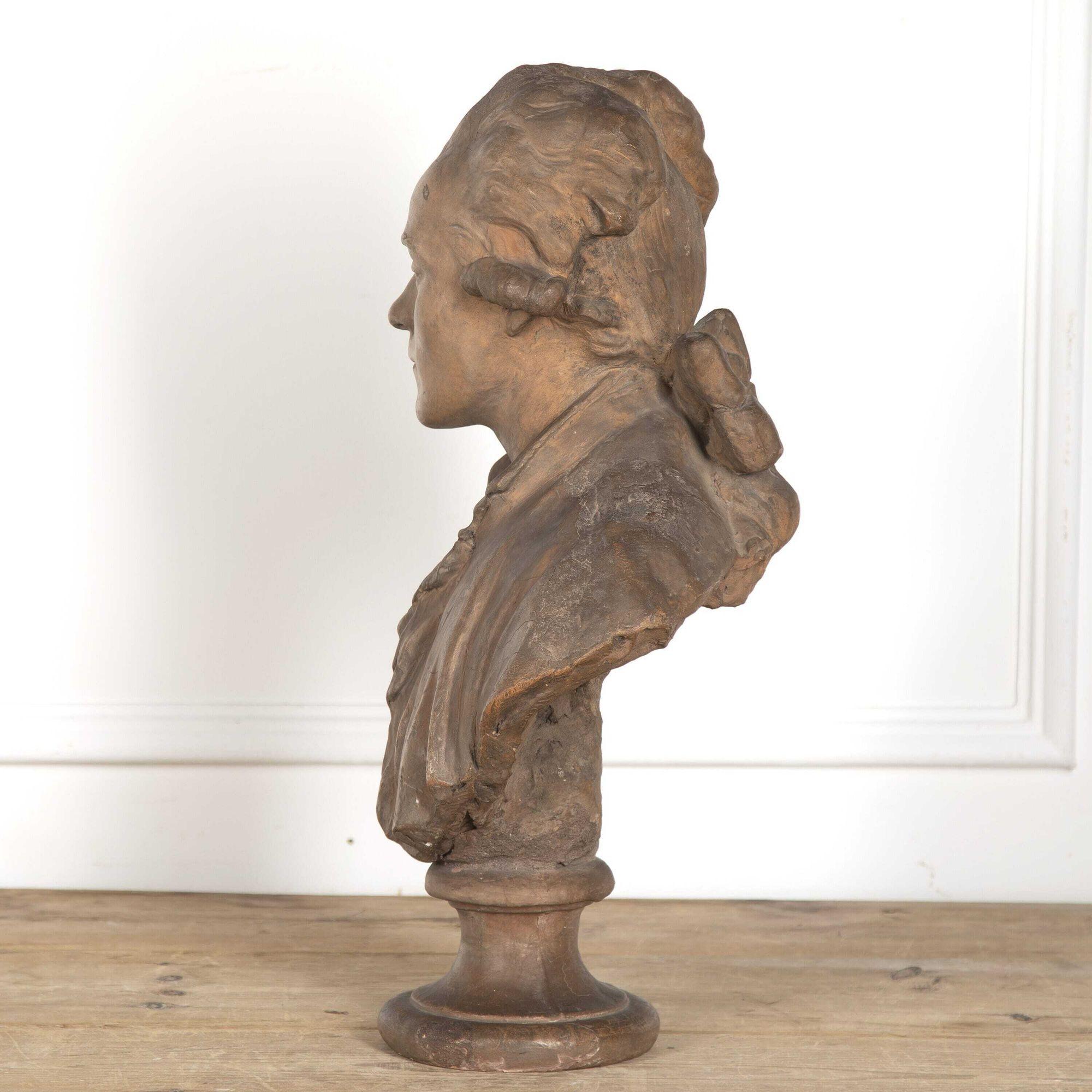 Country 18th Century French Terracotta Bust of a Gentleman For Sale