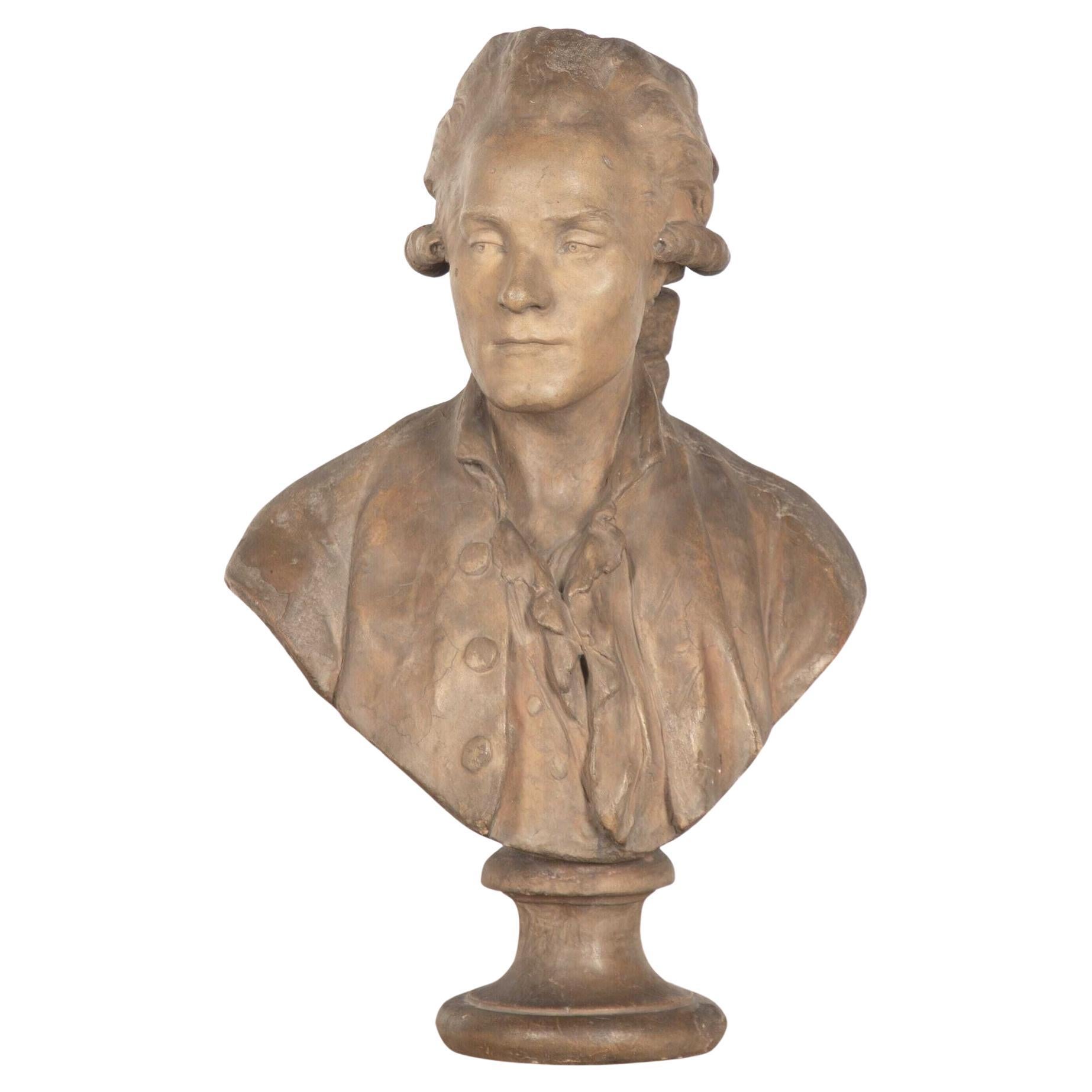 18th Century French Terracotta Bust of a Gentleman For Sale
