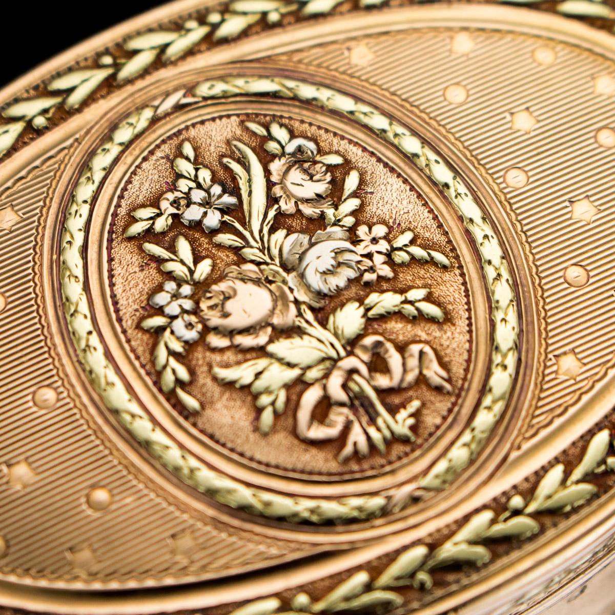 18th Century French Three-Color 18-Karat Gold Snuff Box, circa 1785 5