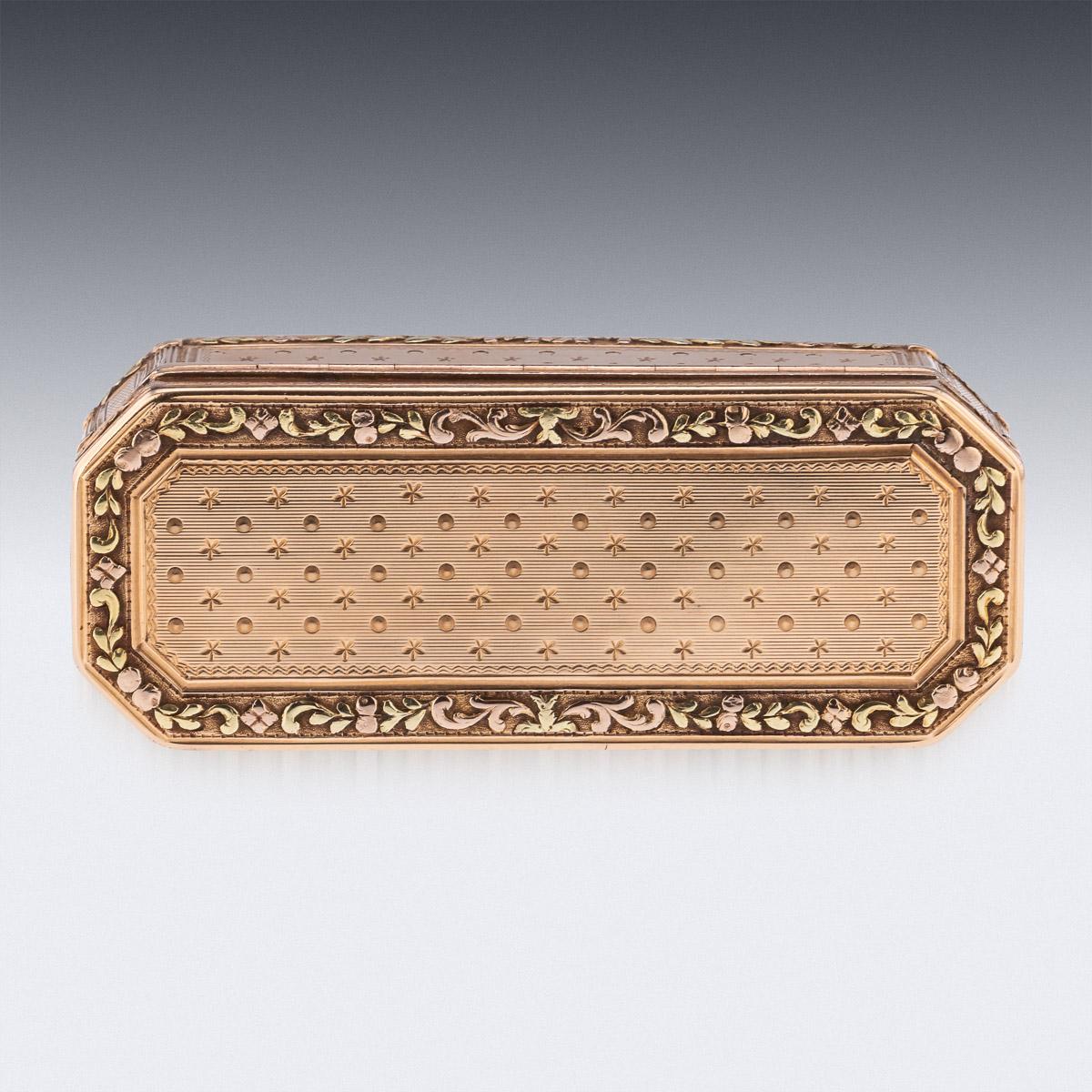 18th Century French Three-Colour 18K Gold Snuff Box, c.1780  1