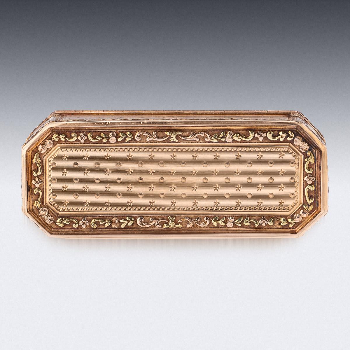18th Century French Three-Colour 18K Gold Snuff Box, c.1780  2