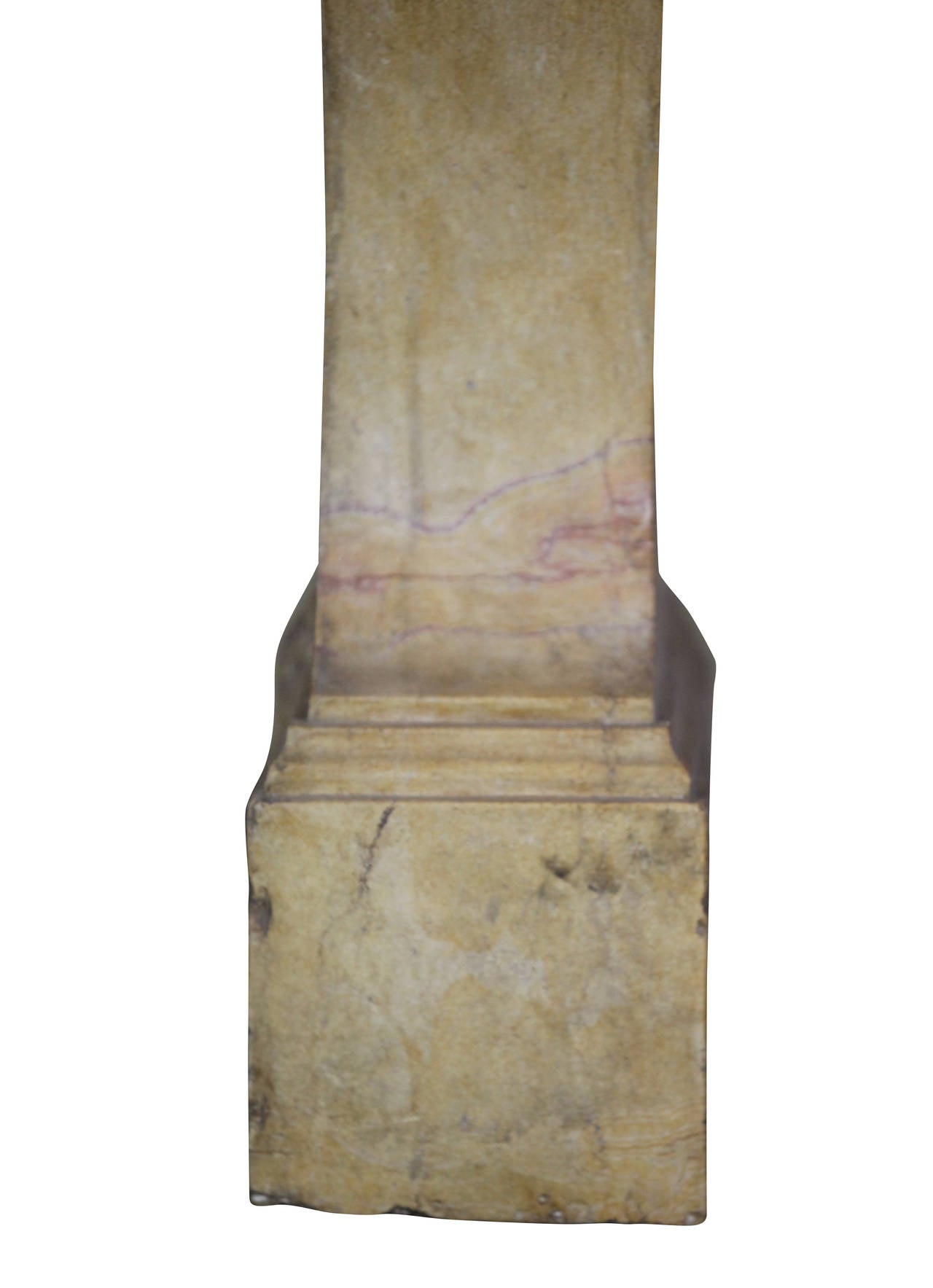 Stone 18th Century, French Timely Antique Fireplace Surround For Sale