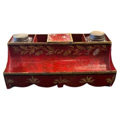 18th Century French Tole Painted Ink Stand