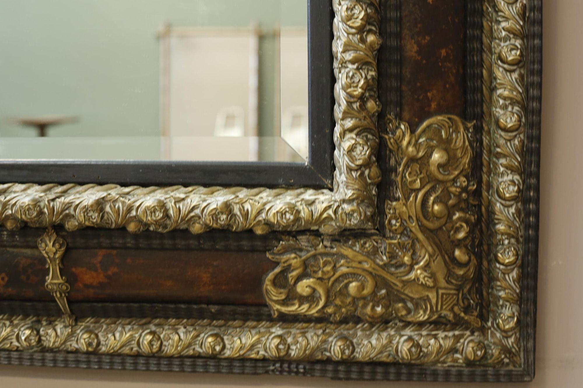 18th century French Tortoise shell cushion mirror 6