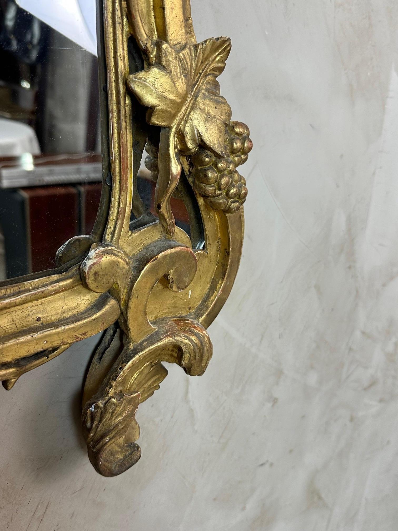 XVIIIe siècle Français Transition Louis XV, Louis XVI Miroir Bon état - En vente à LEGNY, FR