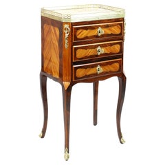 18th Century French Transition/Louis XVI Marquetry Side Table/Table Chiffonière