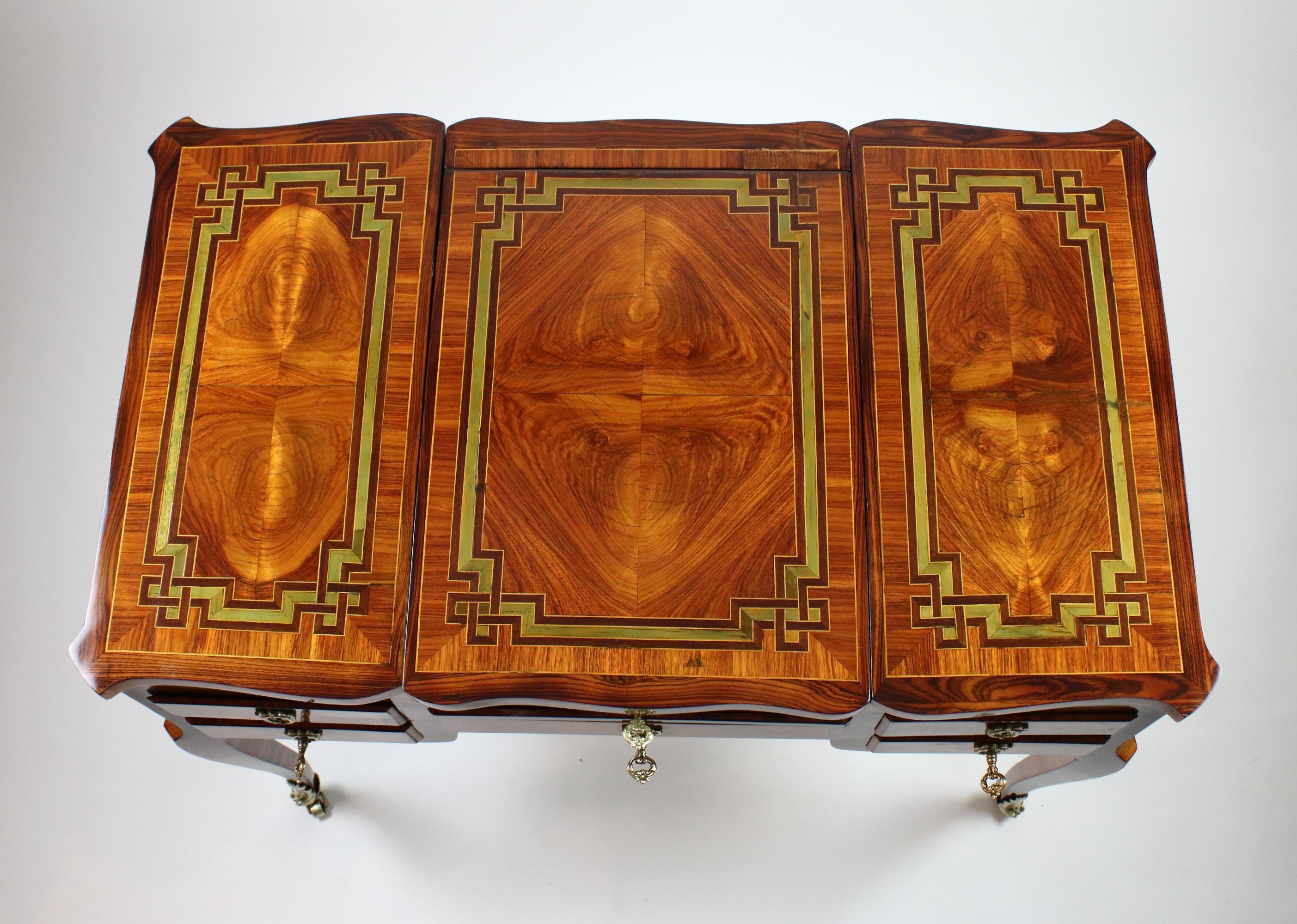 18th Century French Transition Louis XVI Marquetry Vanity or Coiffeuse 5