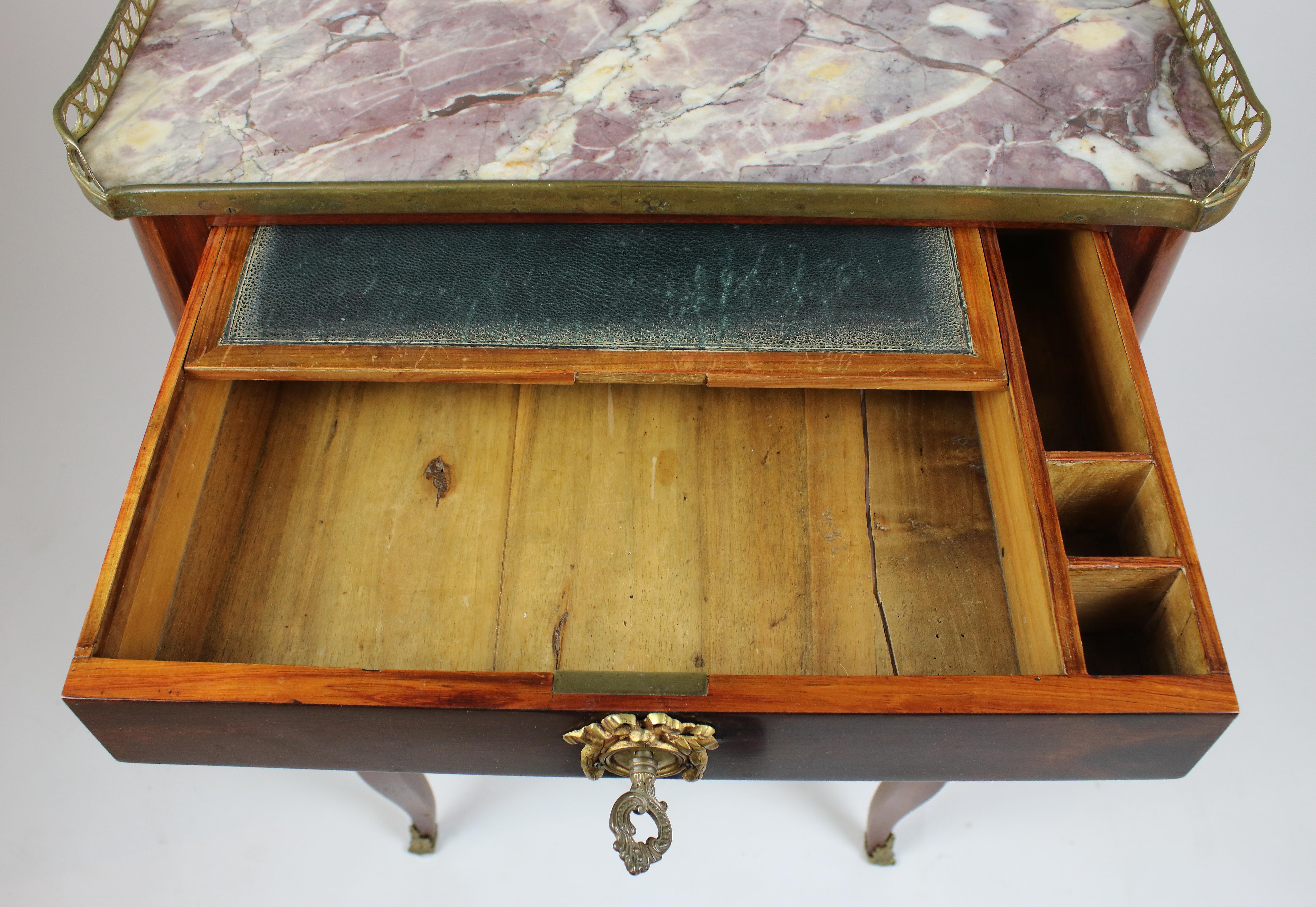 18th Century French Transition Louis XVI Small Writing Cabinet Meuble Ecritoire For Sale 9