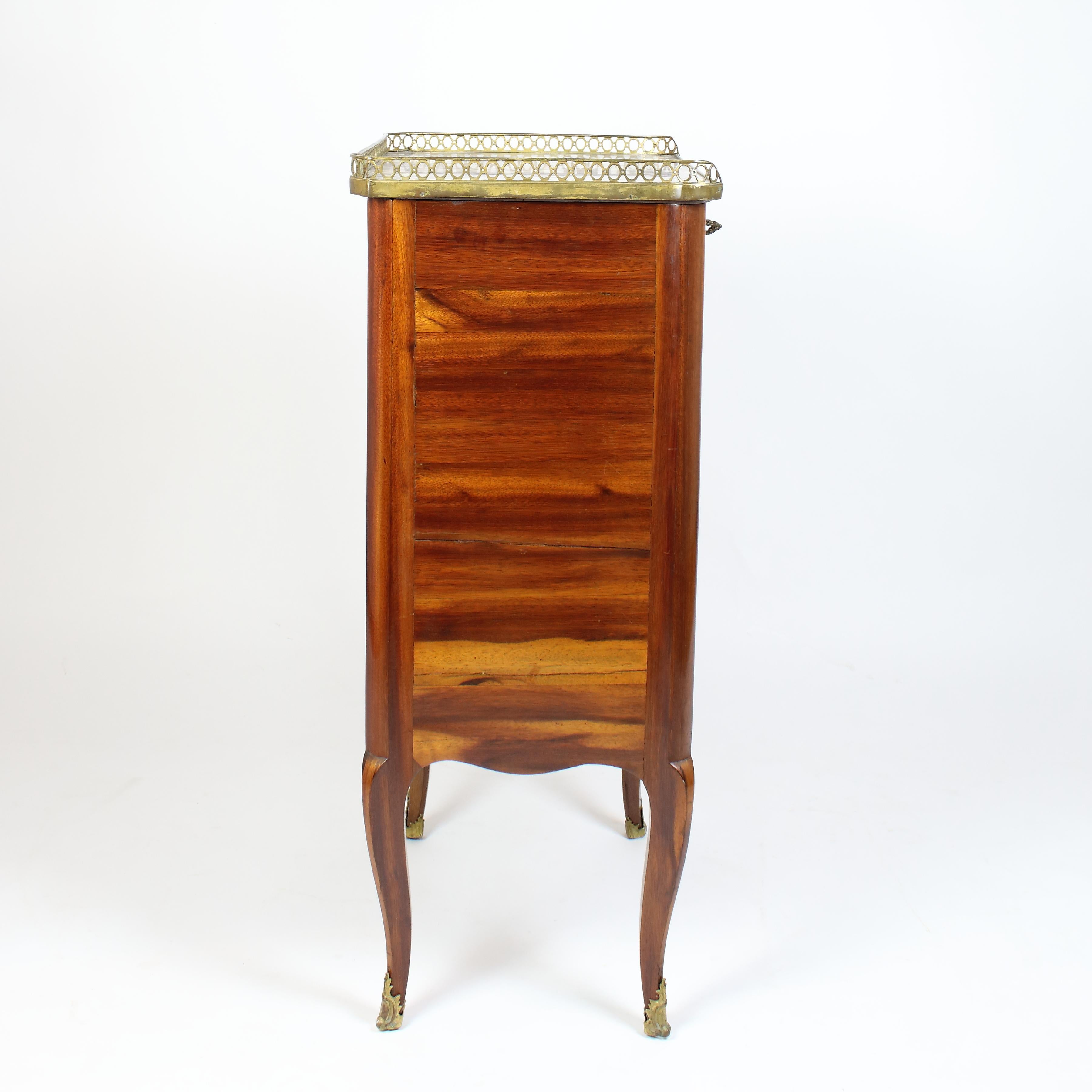 Mid-18th Century 18th Century French Transition Louis XVI Small Writing Cabinet Meuble Ecritoire For Sale