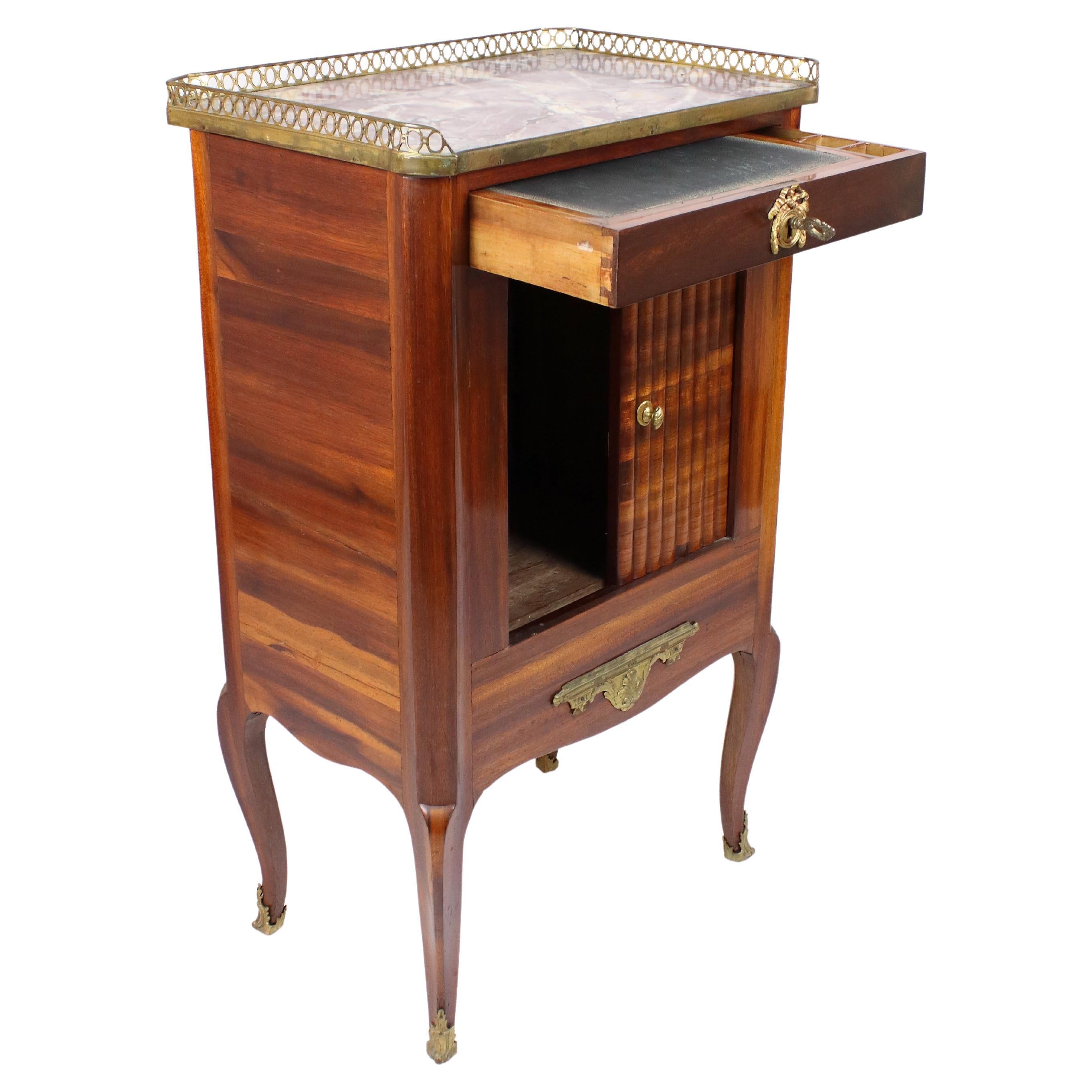 18th Century French Transition Louis XVI Small Writing Cabinet Meuble Ecritoire For Sale