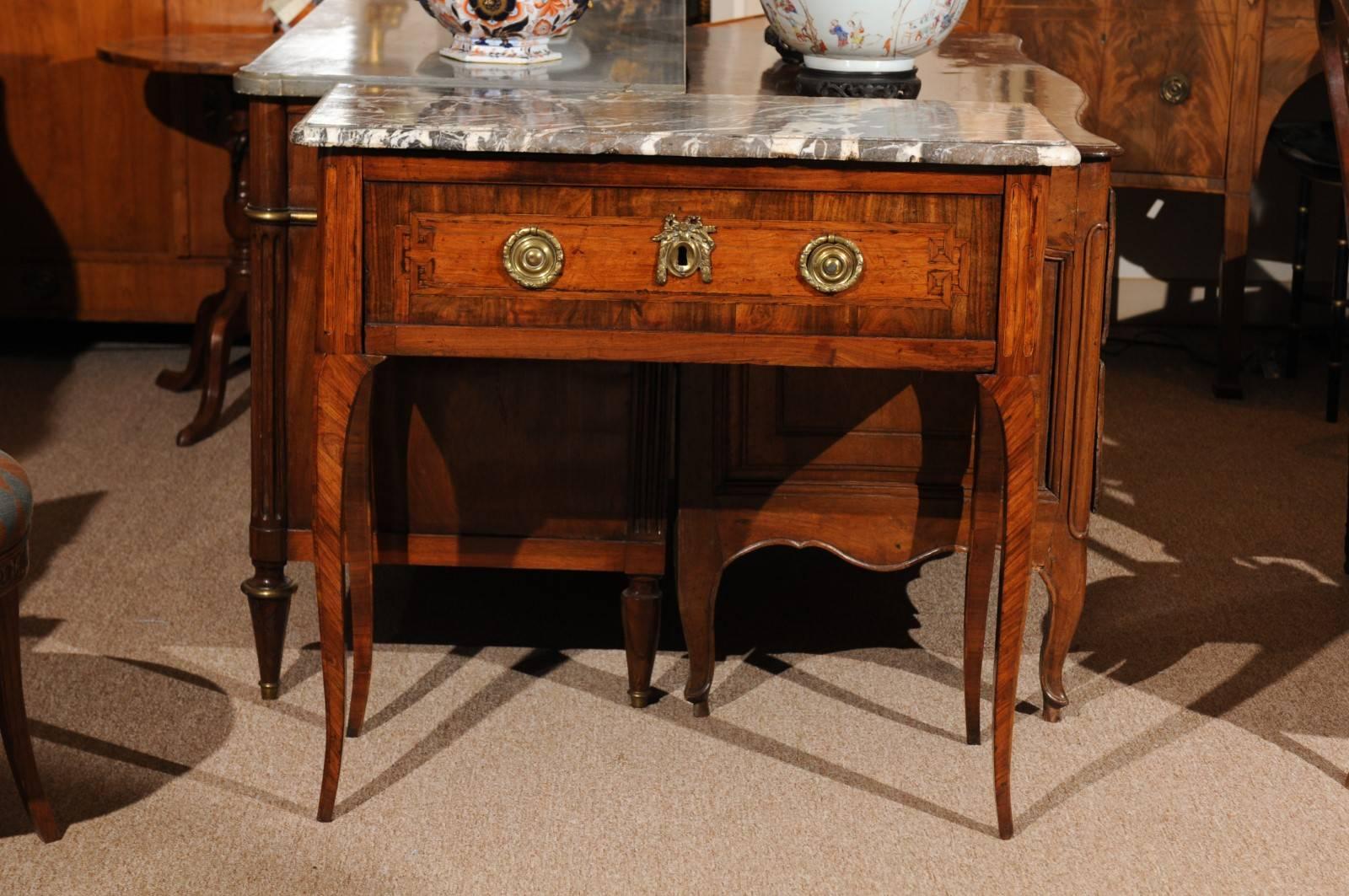 18th Century French Transitional Louis XV/XVI Commode en Console 1
