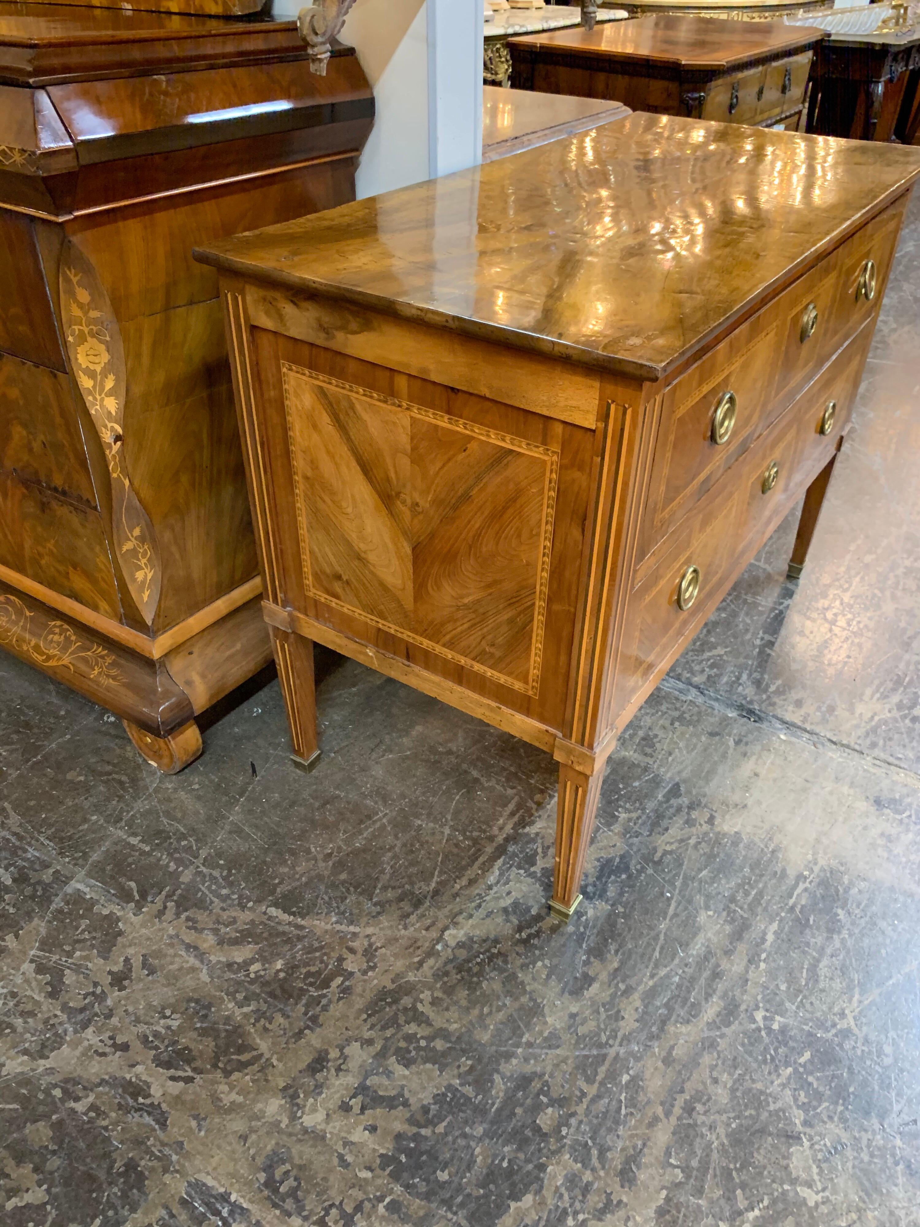 Inlay 18th Century French Transitional Walnut Chest