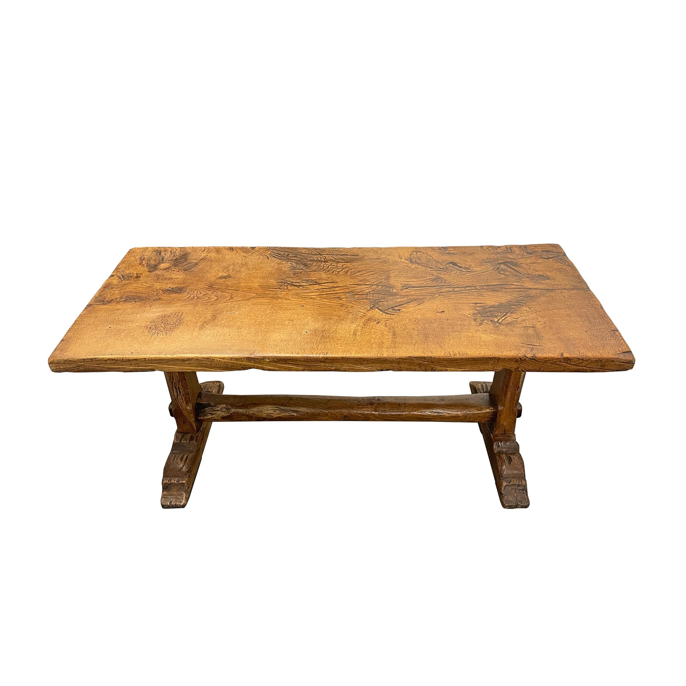 Hand-Carved 18th Century French Trestle Table For Sale