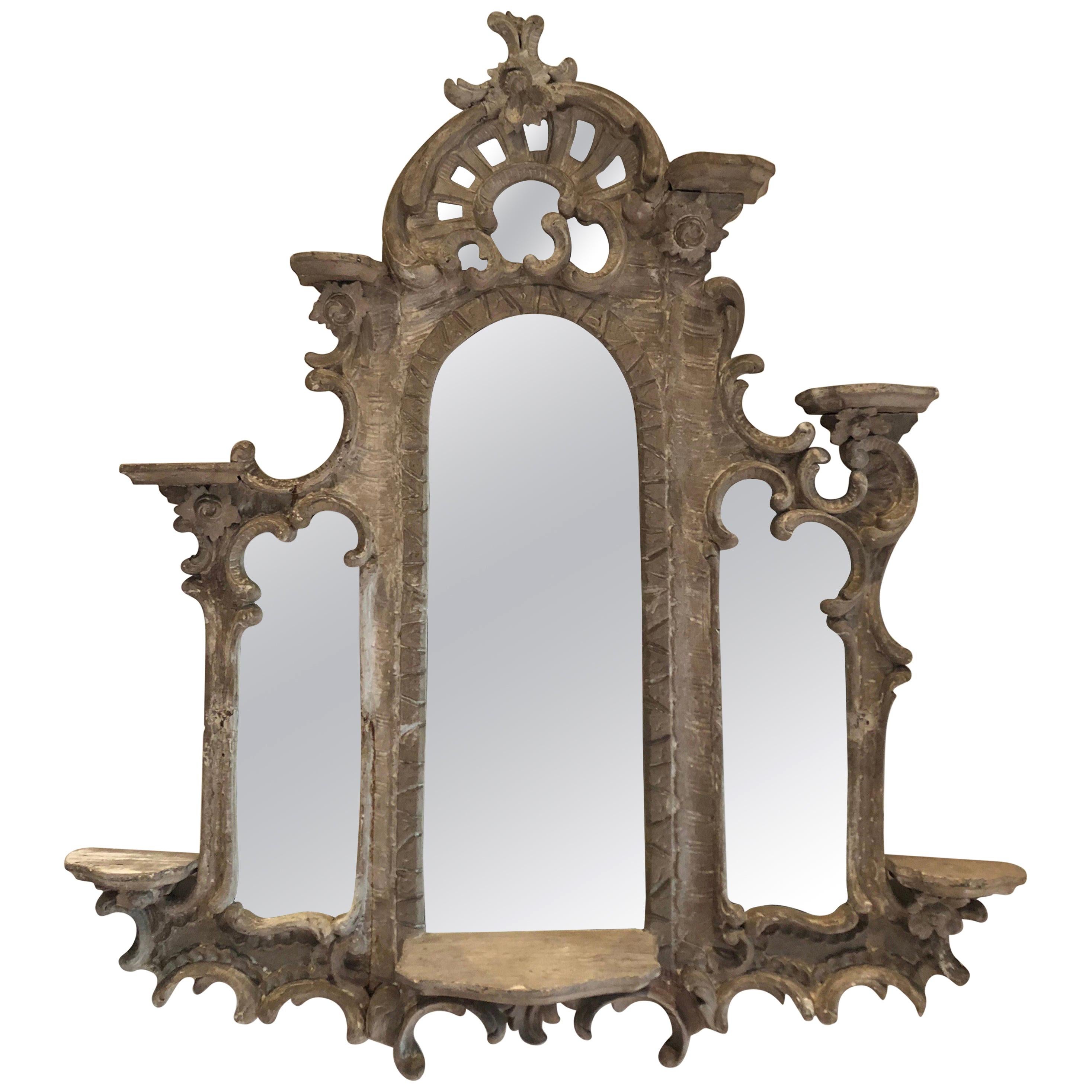 18th Century French Triptych Mirror