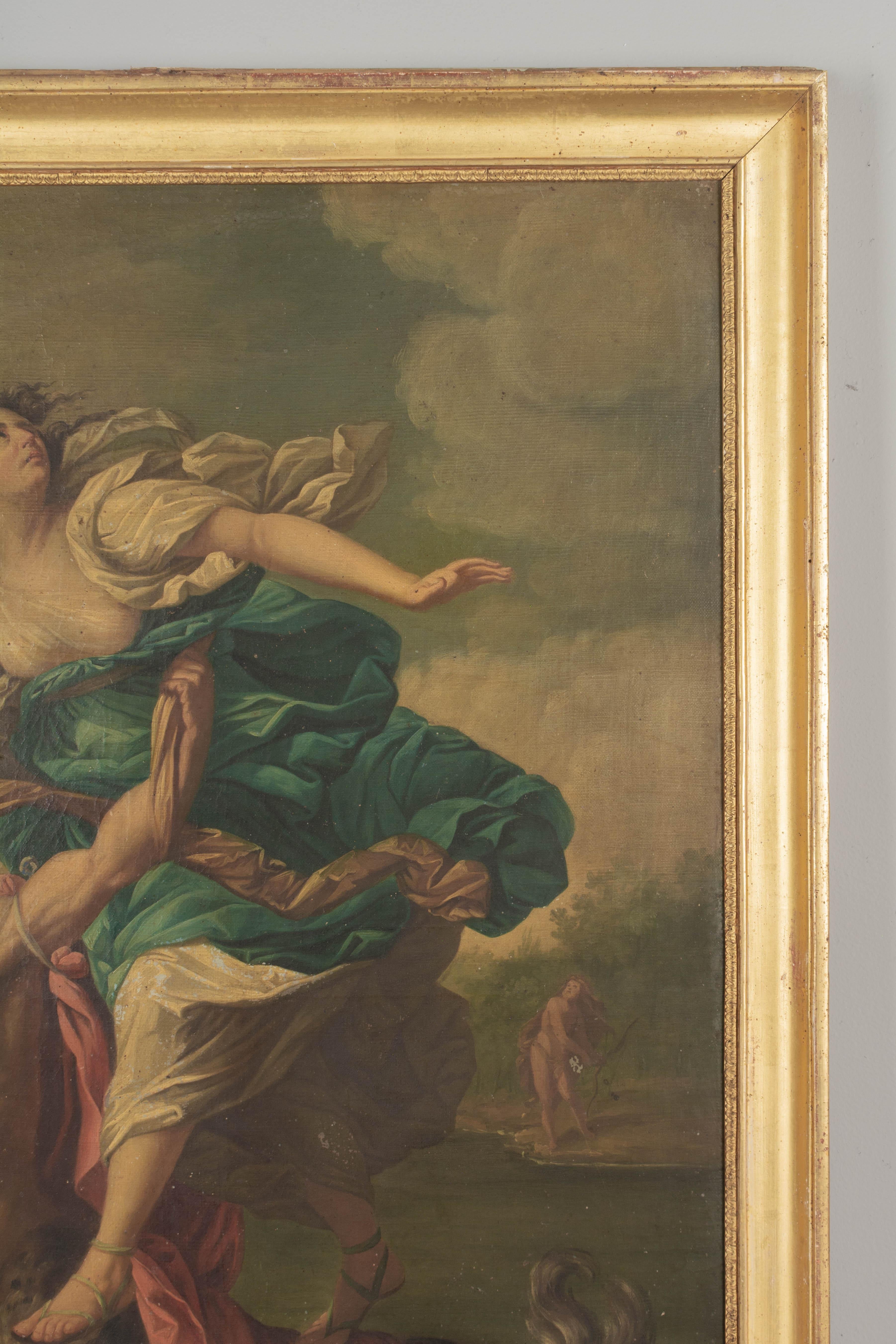 Französischer Trumeau-Spiegel des 18. Jahrhunderts mit griechischer Mythenmalerei im Angebot 2