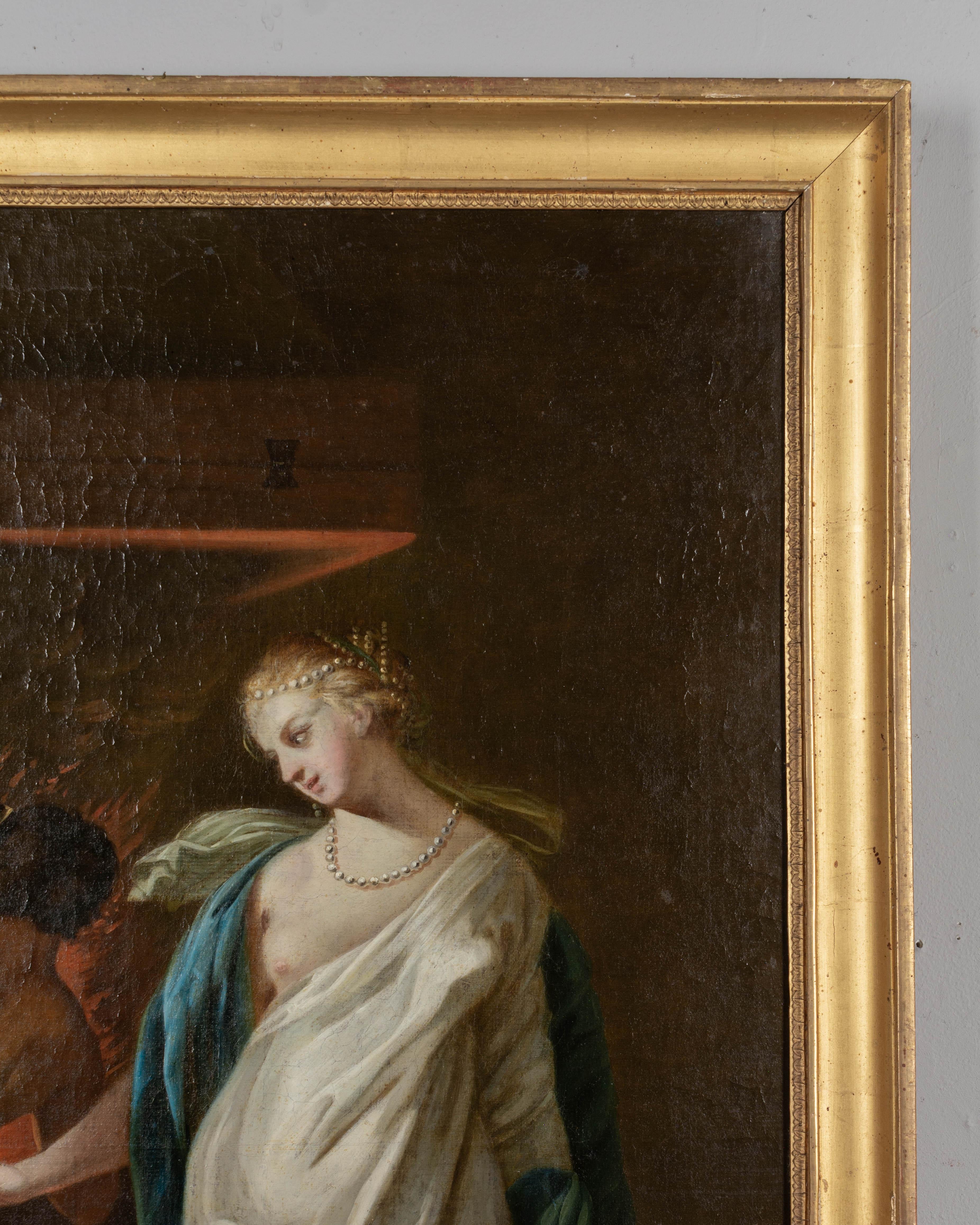 Französischer Trumeau-Spiegel des 18. Jahrhunderts mit griechischer Mythenmalerei im Angebot 2