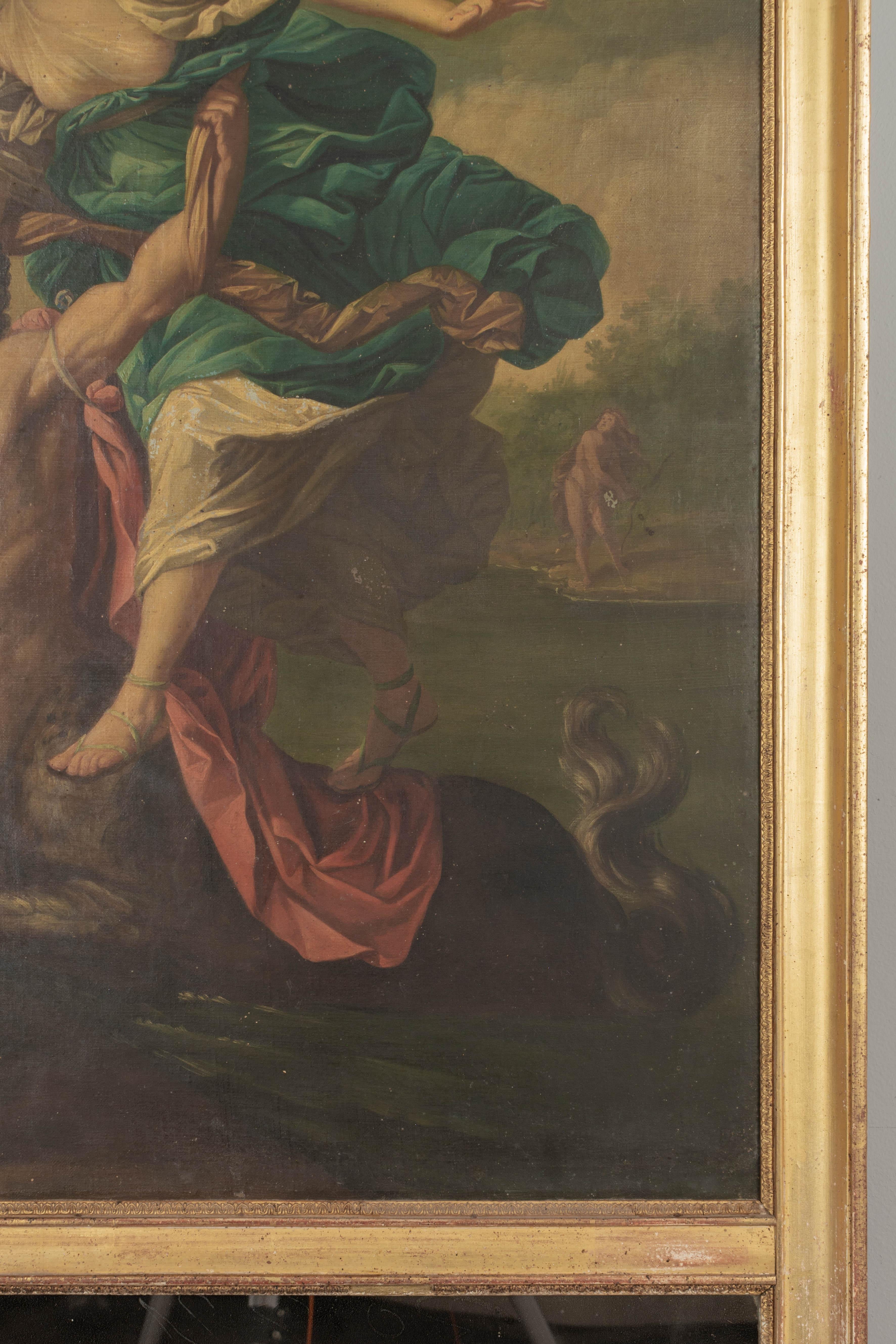Französischer Trumeau-Spiegel des 18. Jahrhunderts mit griechischer Mythenmalerei im Angebot 3