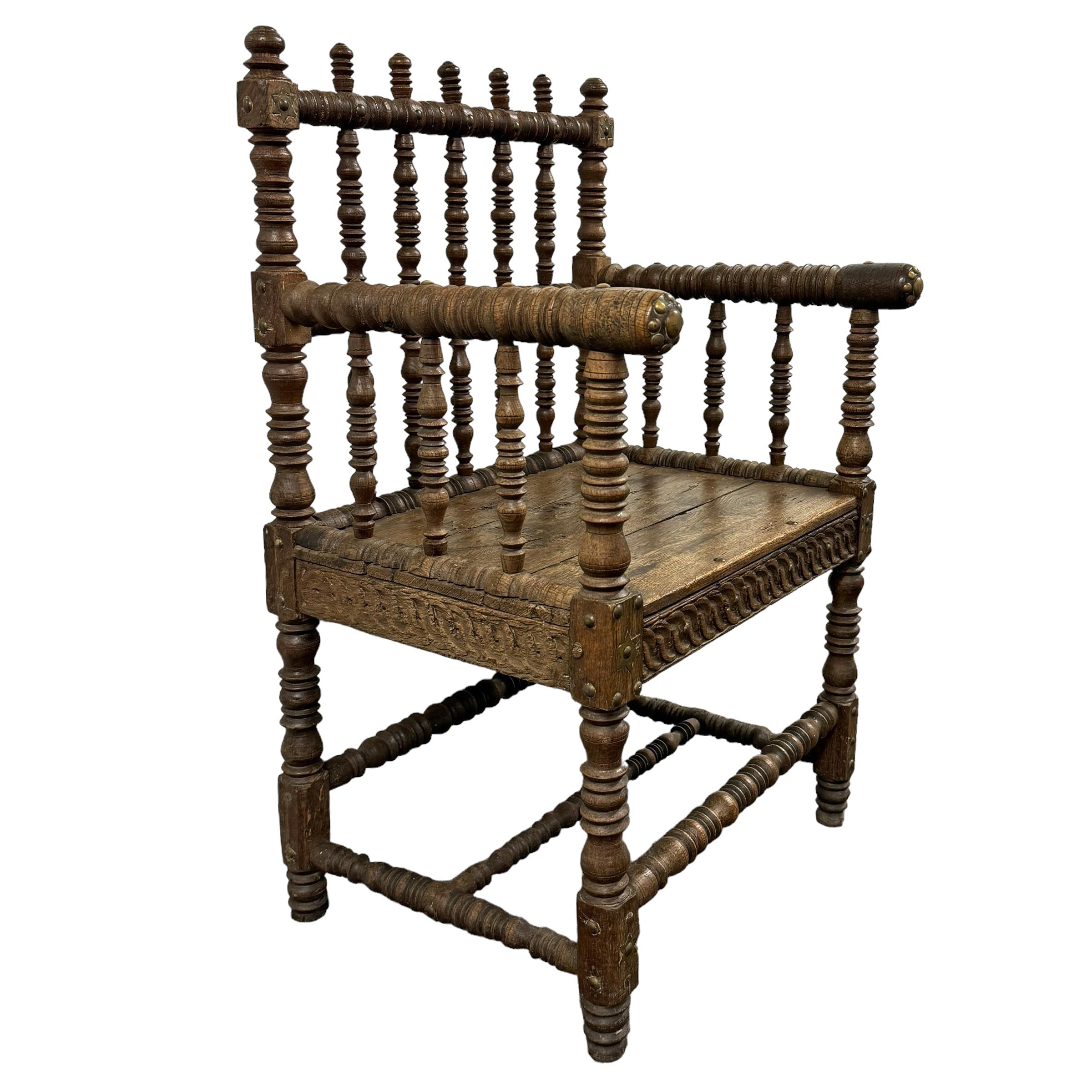Baroque 18th Century French Turner's Chair For Sale