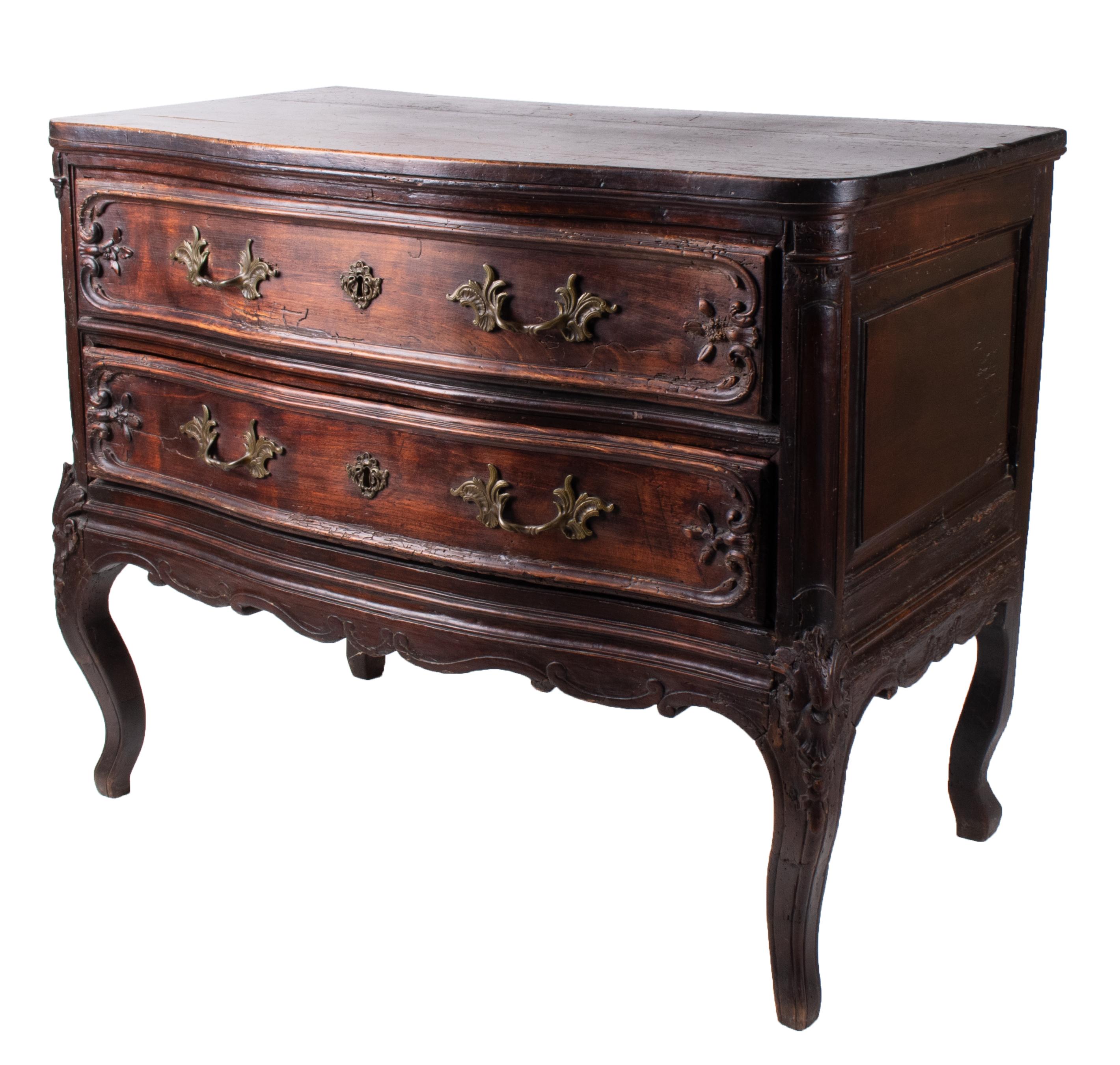 18th Century French Two Drawers Commode with Brass Fittings  In Good Condition In Marbella, ES