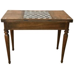 18th Century French Walnut and Inlaid Bone Game Table