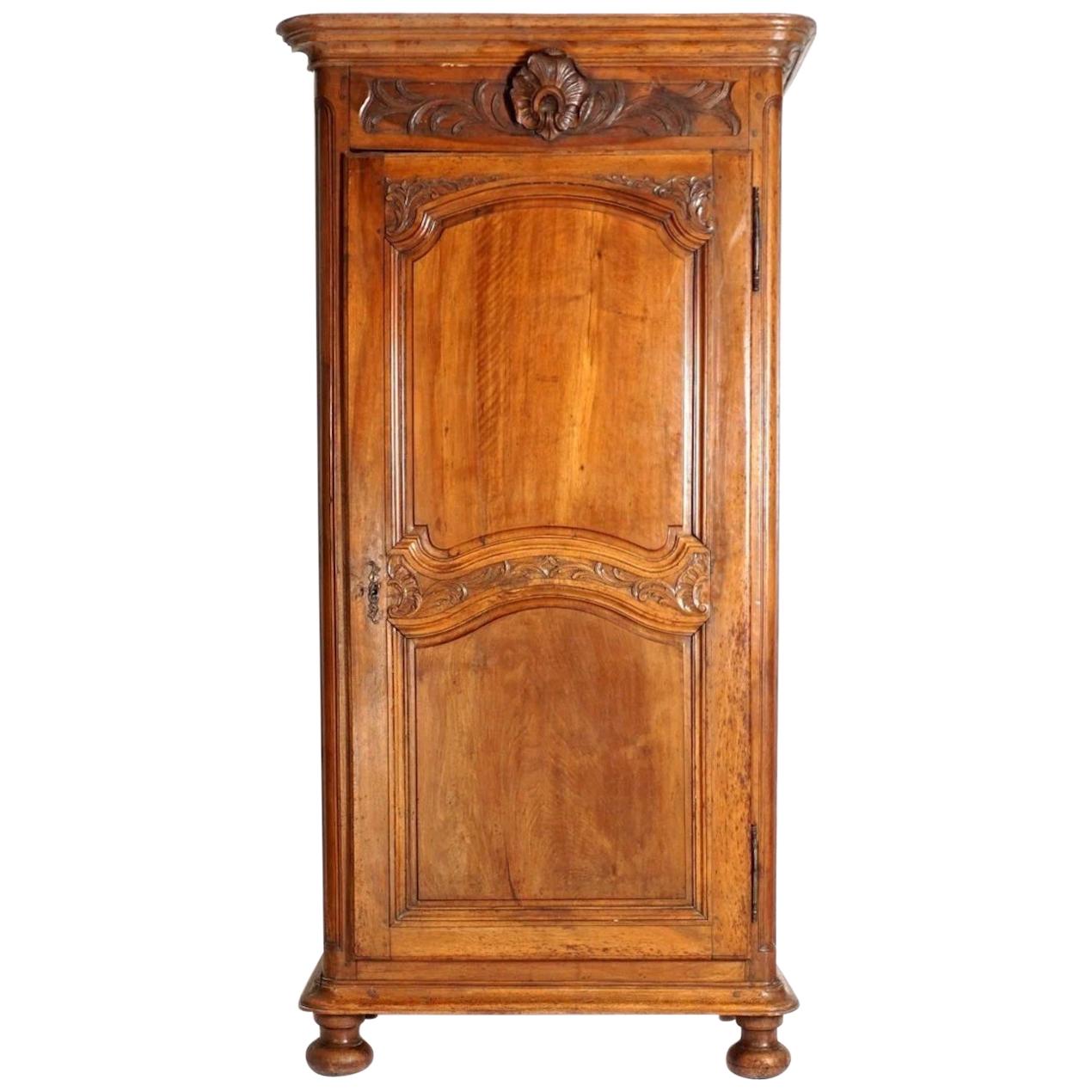 18th Century French Walnut Armoire or Bonnetiere