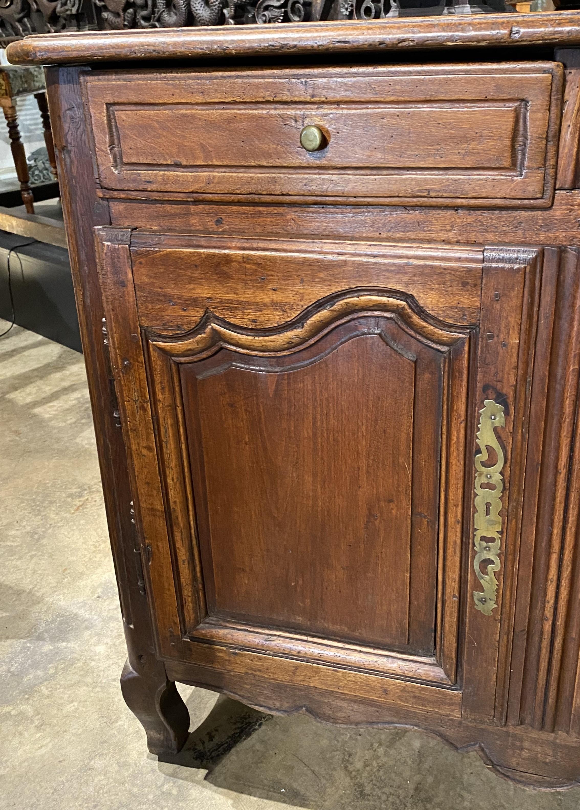French Provincial 18th Century French Walnut Buffet or Server  For Sale