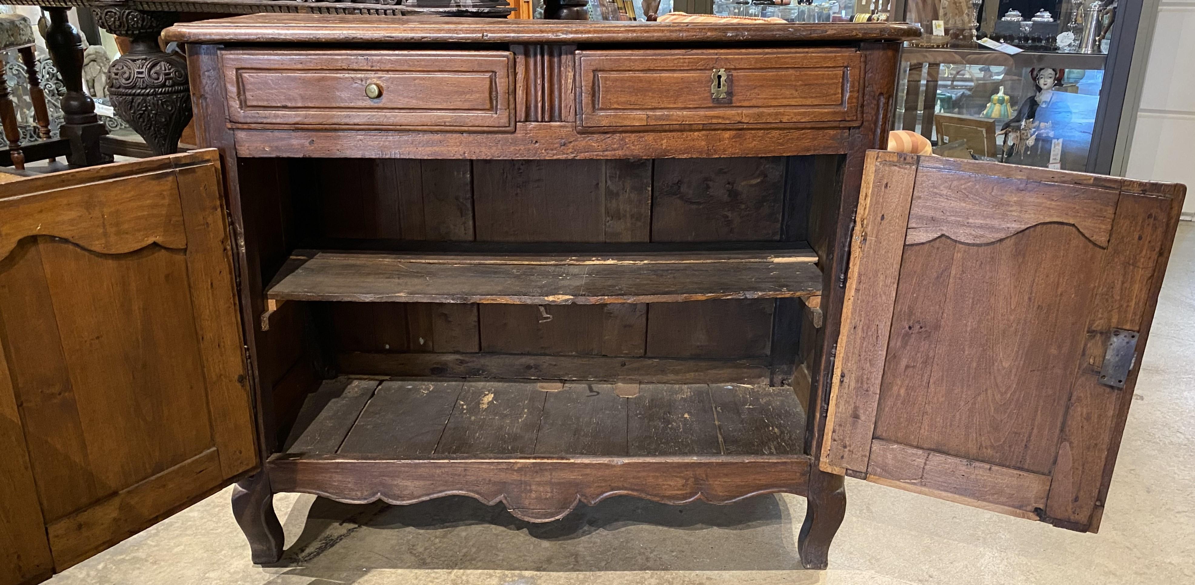 18th Century and Earlier 18th Century French Walnut Buffet or Server  For Sale