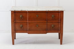 18th Century French Walnut Chest of Drawers with Marble Top