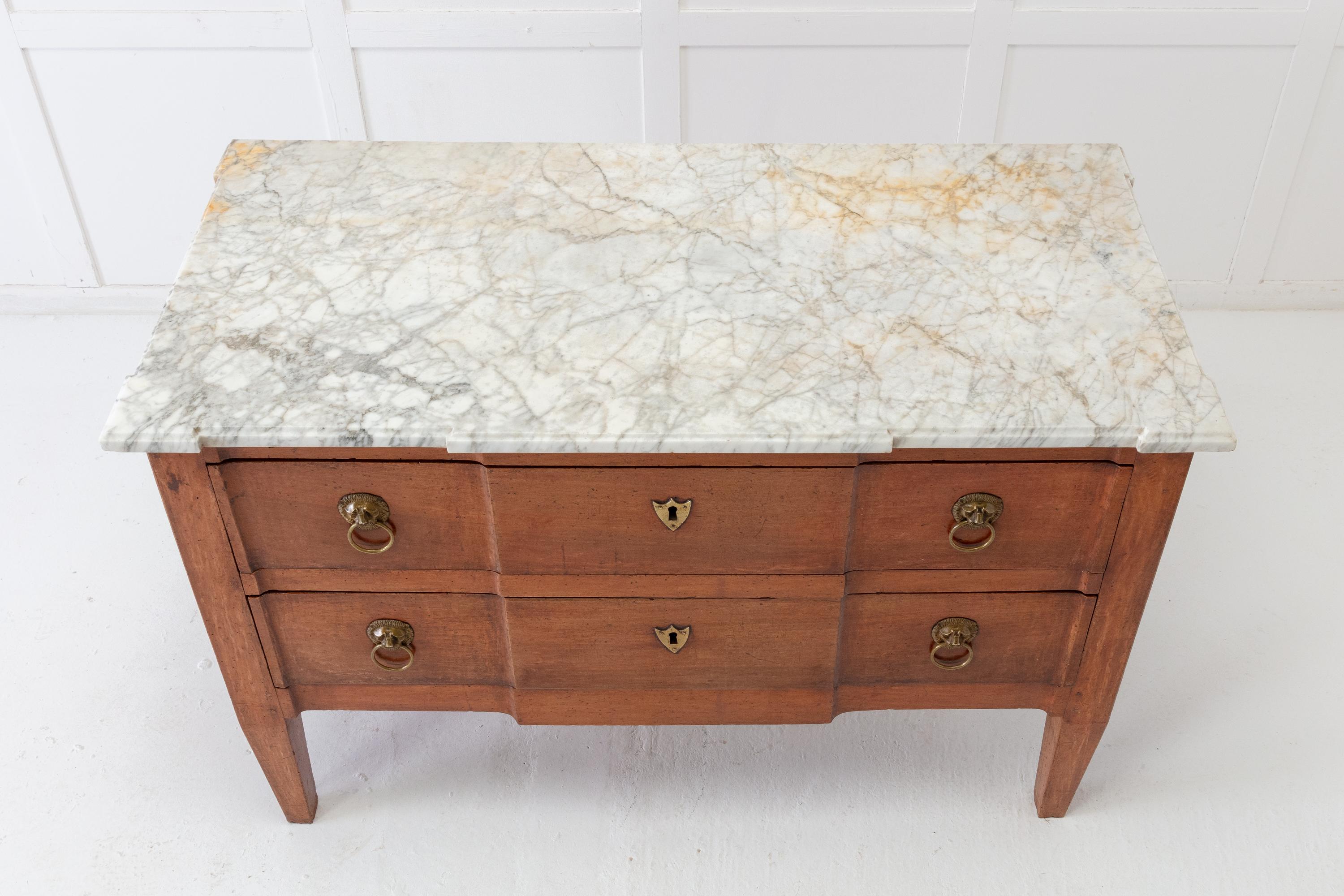 18th Century French Walnut Chest of Drawers with Marble Top 2