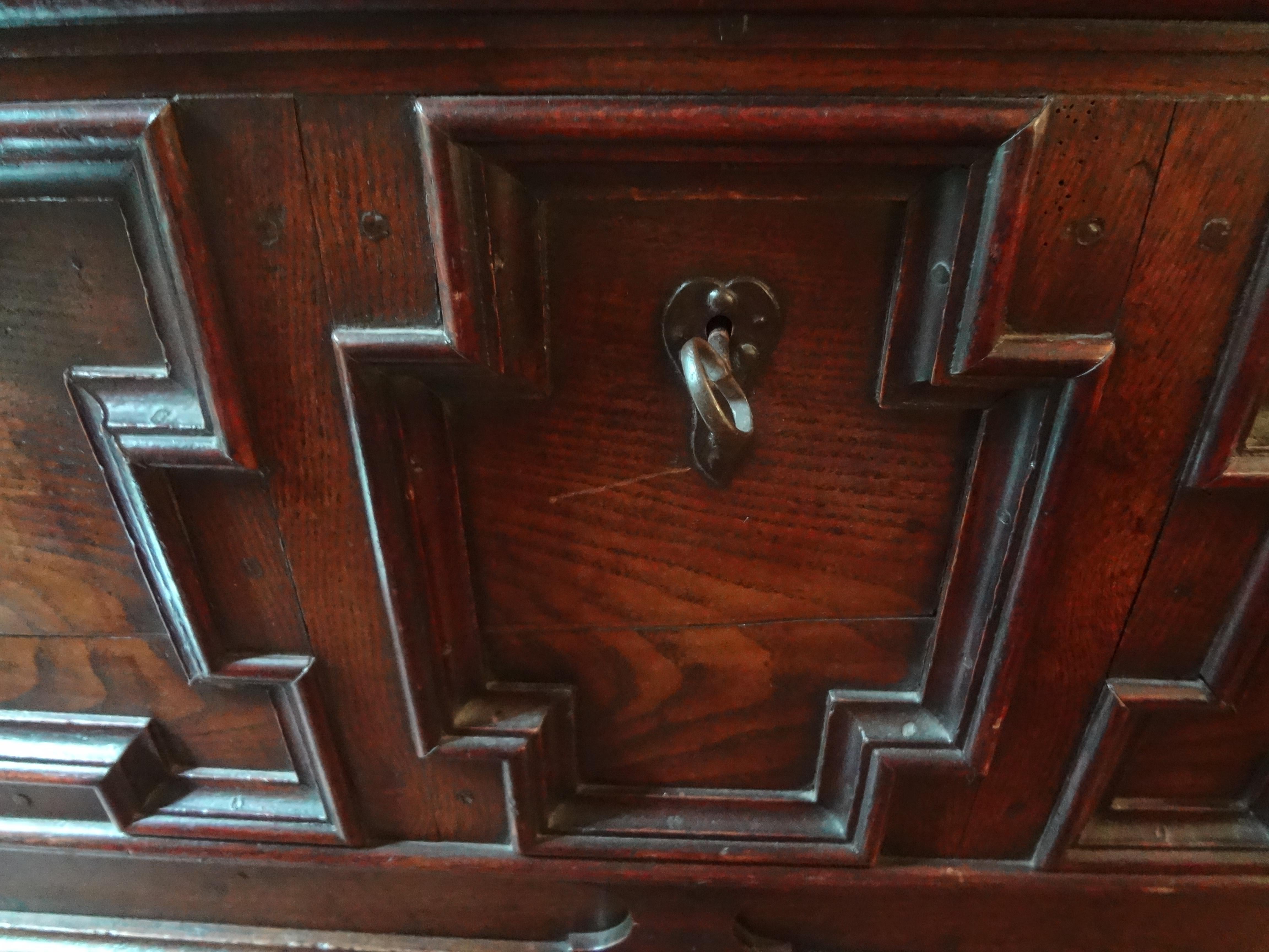 18th Century and Earlier 18th Century French Louis XVI Walnut Coffer or Blanket Chest For Sale