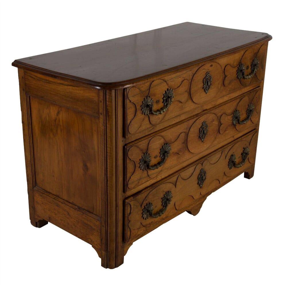 Provincial 18th century French walnut commode - Louis XVI period.
