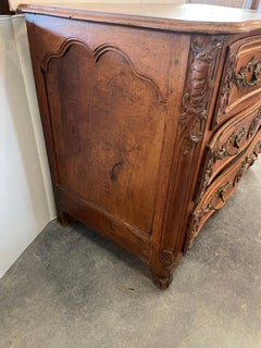 18th Century French Walnut Commode with Brass Fixtures