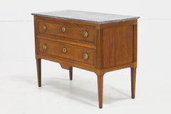 18th Century French Walnut Commode with Marble Top