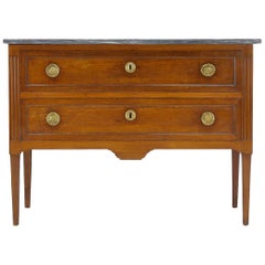 18th Century French Walnut Commode with Marble Top