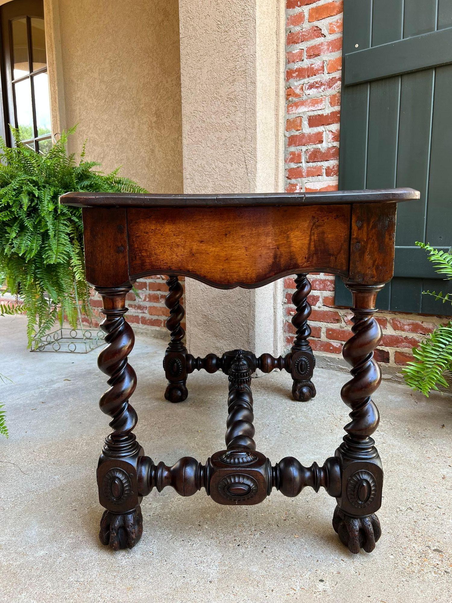18th Century French Walnut Console Sofa Table Barley Twist Desk Louis XIII 5