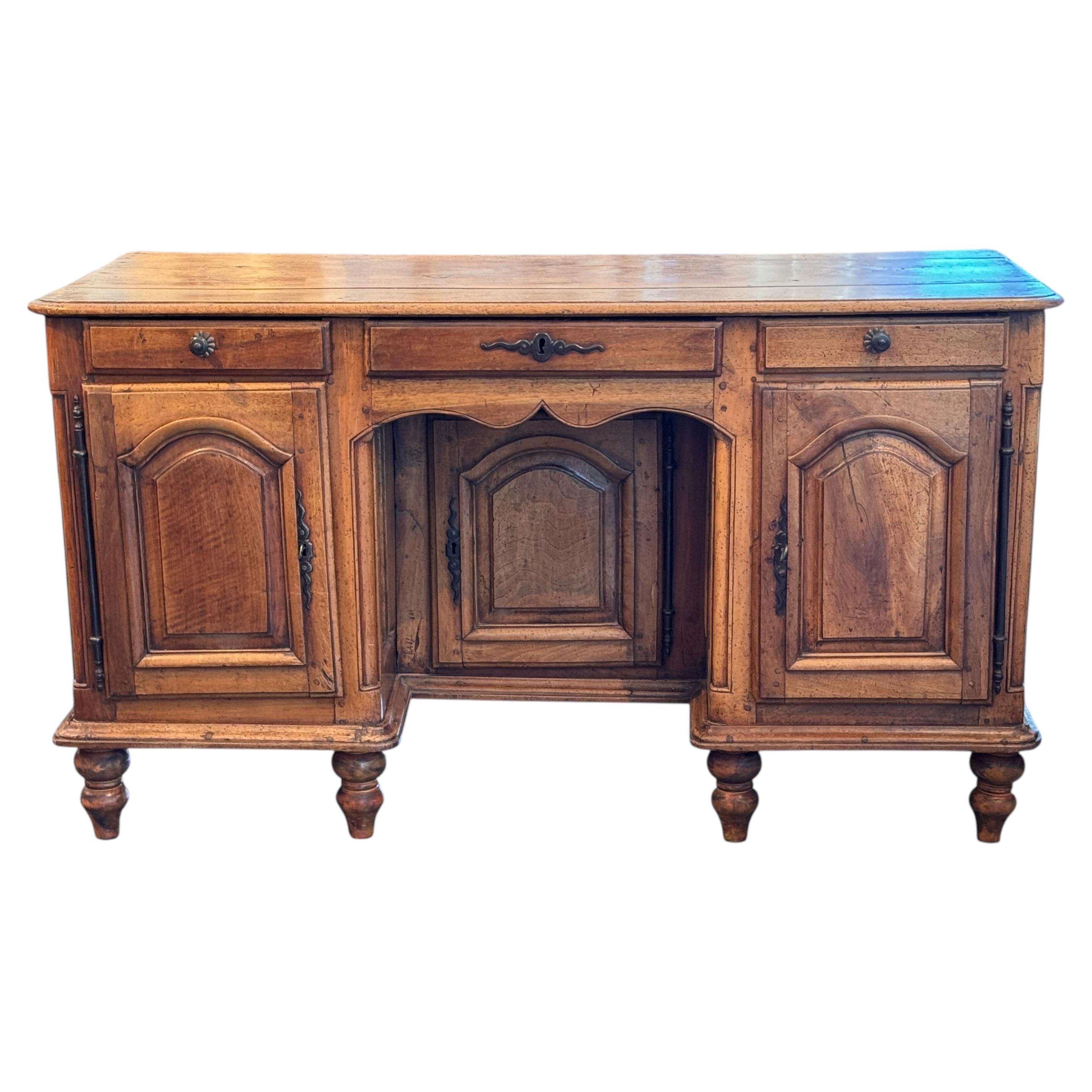 18th Century French Walnut Kneehole Desk For Sale