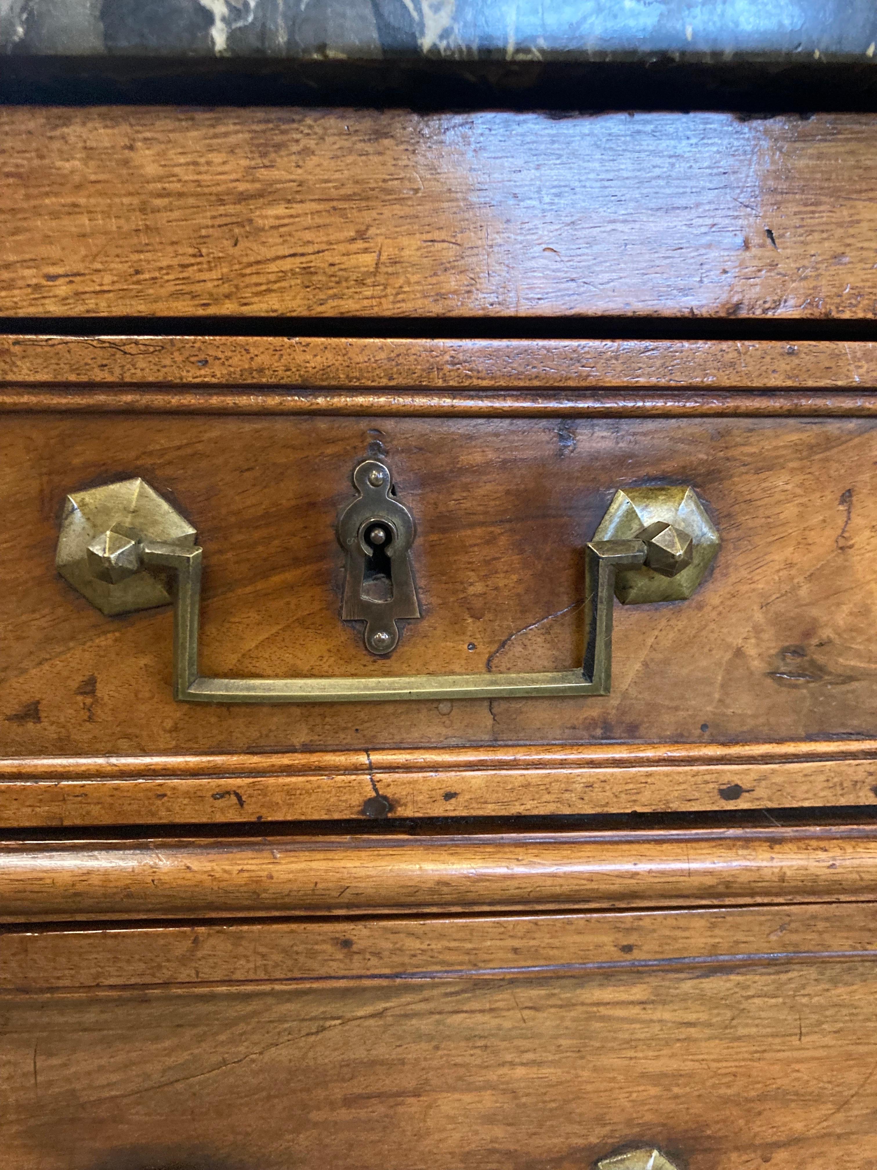 18th Century French Walnut Louis XVI with Gray Marble 8