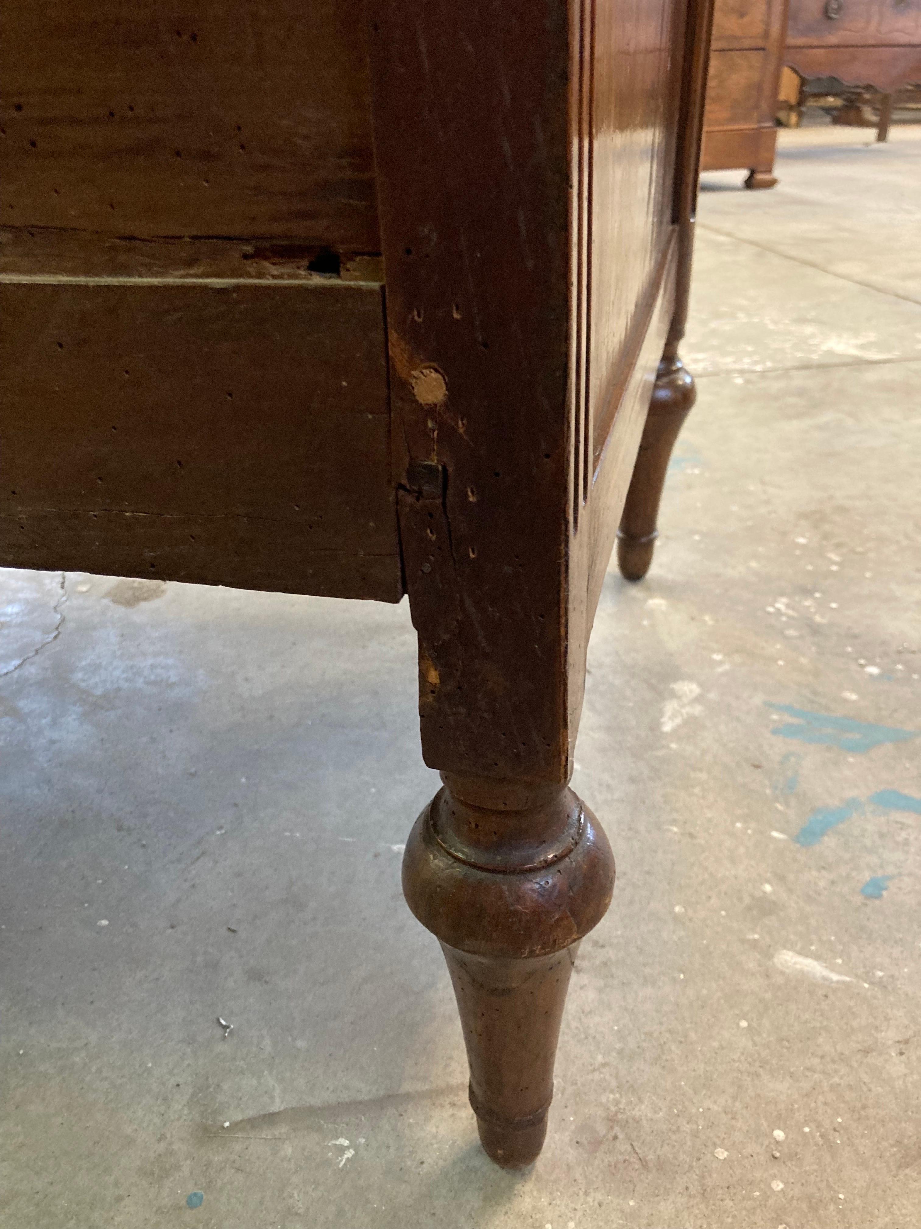 18th Century French Walnut Louis XVI with Gray Marble 9
