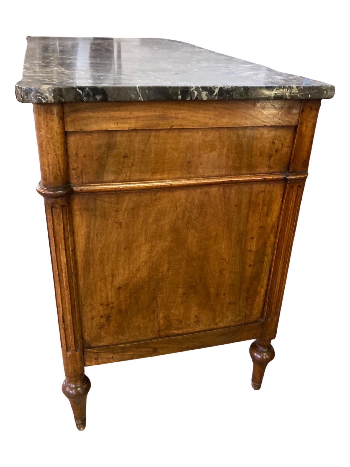 18th Century French Walnut Louis XVI with Gray Marble In Good Condition In Carmine, TX