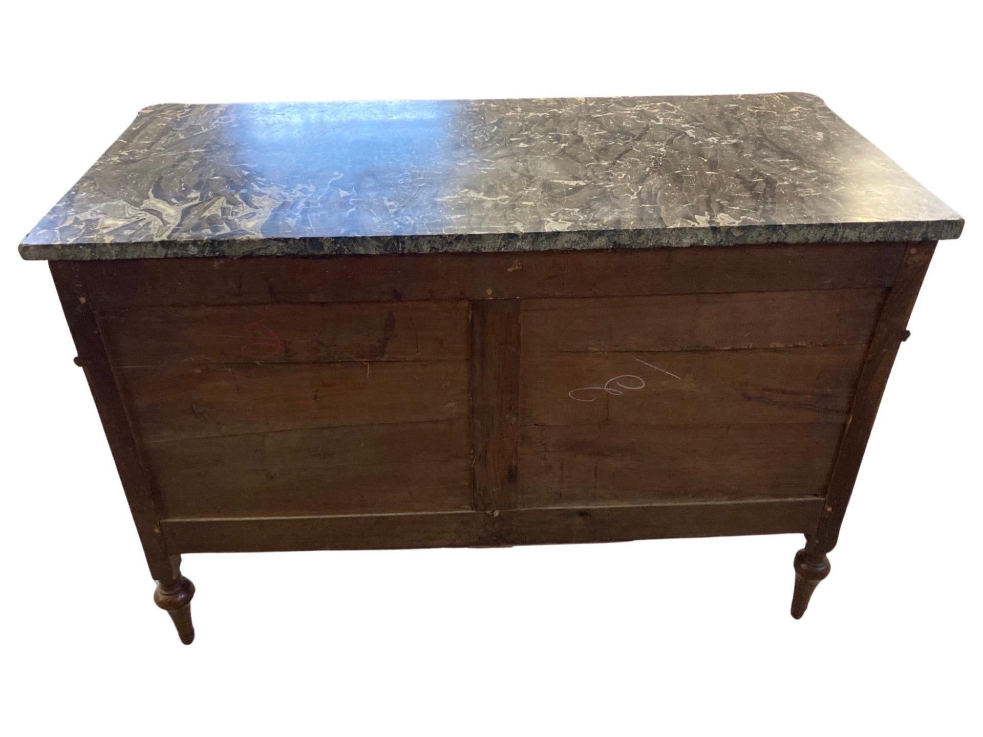 18th Century French Walnut Louis XVI with Gray Marble 1