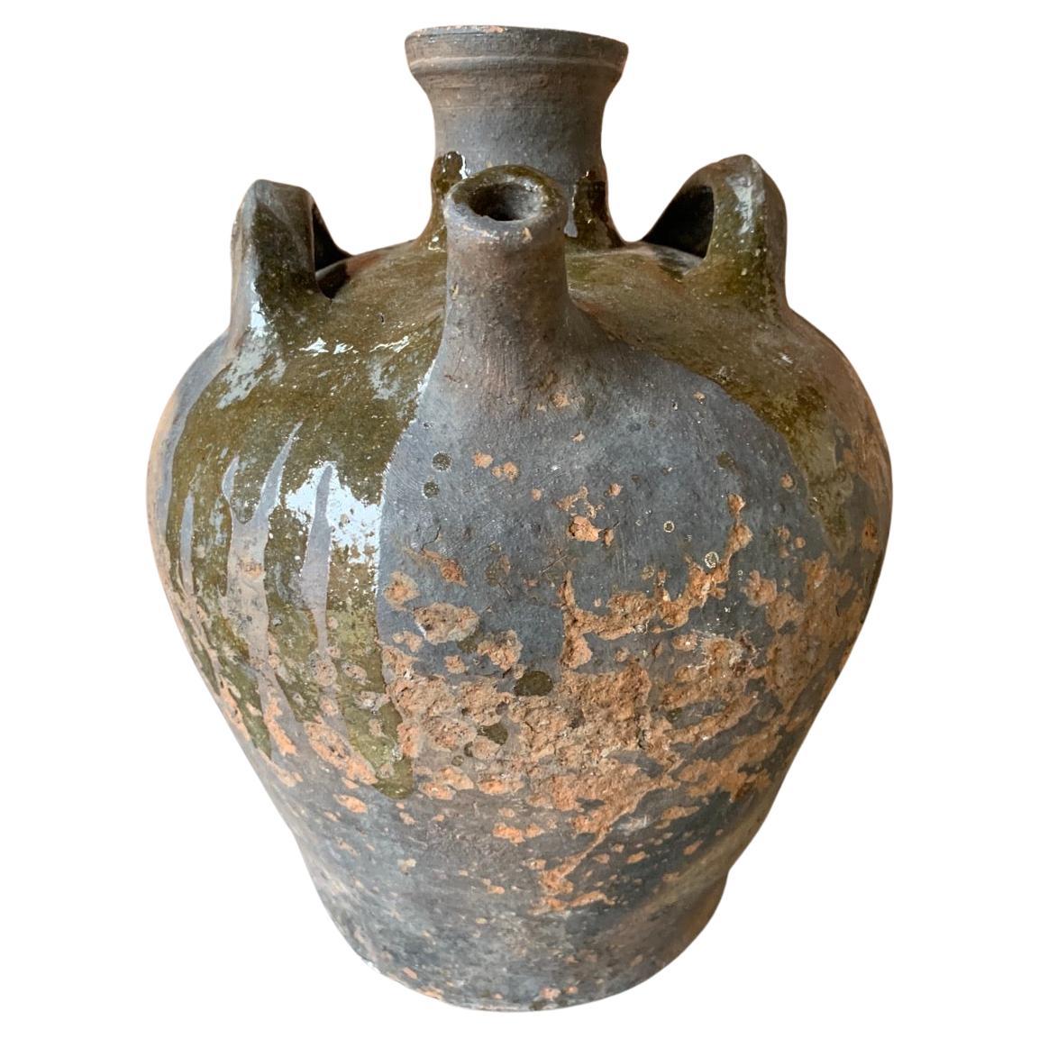 18th Century French Walnut Oil Jug For Sale