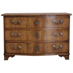 18th Century French Walnut Serpentine Commode